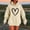 Beige Sweatshirt for Winter, variant on Women's Heart Print Sweatshirt Casual Loose Crewneck Hoodies Long Sleeve Shirts Trendy Pullover Tops Shirt With Pockets Red S