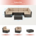 thumbnail image 3 of ACEGOSES Patio Furniture Set,7-Piece Outdoor Rattan Sectional Sofa Sets,PE Wicker for Patio,Deck and Yard,Brown&Sand, 3 of 8