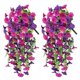 thumbnail image 1 of 2-Pack Artificial Morning Glory Flowers for Spring Outdoor Wall Hanging Decoration, Wall Wisteria Hanging Basket Plants, 1 of 5