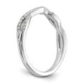 thumbnail image 6 of 14K White Gold Ring Band Wedding Rounded Diamond Round, Size 7, 6 of 7