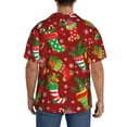 thumbnail image 5 of Xecao offers the X-mas and New Year for Men's Casual Short-sleeved Shirt, a button-up collared shirt with a pocket, perfect for beach vacations and yacht travel in the 3X-Large size., 5 of 7