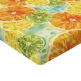 thumbnail image 4 of Ambesonne Citrus Fitted Sheet, Summer Slices of Lime Print, Full Size, Yellow Marigold and Green, 4 of 5