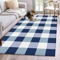 thumbnail image 2 of Navy Blue Plaid 3'x5' Washable Rug, Spring Farmhouse Buffalo Checkered Non-Slip Area Rugs for Entryway Kitchen Classroom, Dorm Throw Carpet, Low Pile Soft Indoor Floor Mat, 2 of 9