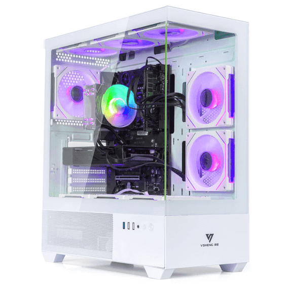 PreBuilt Gaming PC Desktop, Intel i7-4790 4 Cores, GT 1030 2GB, 16GB RAM, 512GB SSD   1TB HDD, WiFi, BT, ARGB Fans, Win11 W/ RGB Keyboard & Mouse