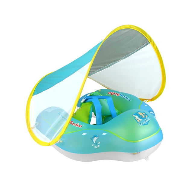 Flotador De Natación Para Bebés, Natación Con Asiento, Flotador Para Bebés Con Gorra Solar Extraíble, Flotador Inflable Para Piscinas Para Bebés, Ayuda Al Bebé A Aprender A Nadar (6-30 Meses) Scienceny BA000582-00