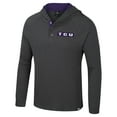 thumbnail image 2 of Men's Colosseum  Charcoal TCU Horned Frogs Dujour Ralgan Long Sleeve Henley Hoodie T-Shirt, 2 of 3