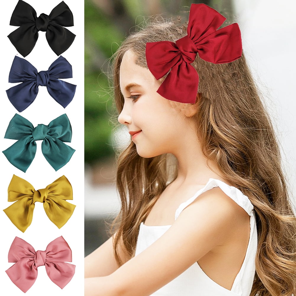 WLLHYF Grand Arc Barrettes Longue Queue Français Ruban Épingles À Cheveux  Doux Soyeux Satin Pince À Cheveux En Métal Bowknot Clips Accessoires pour  Fête Femmes Fille (Blanc) : : Beauté et Parfum