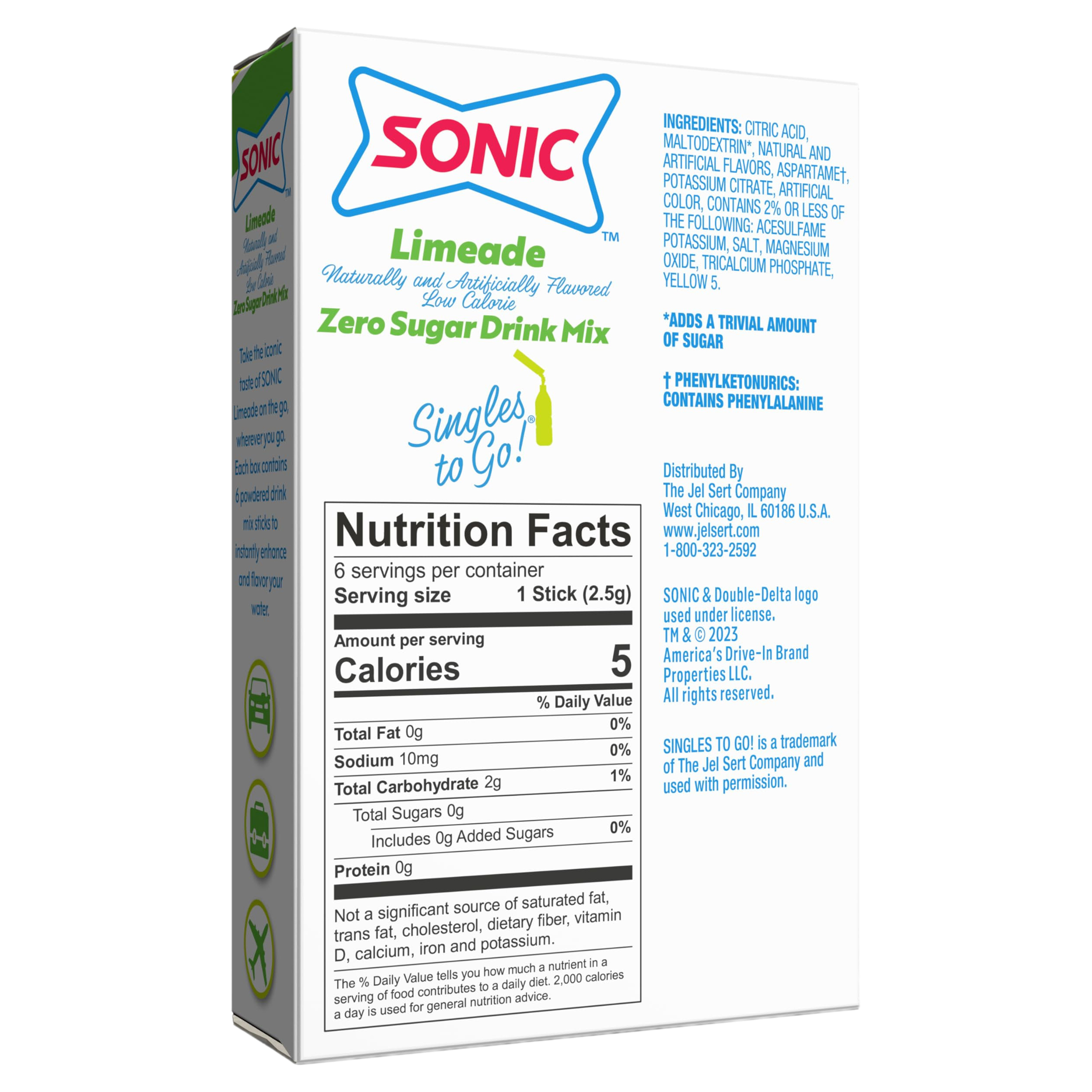 Sonic Singles To Go Powdered Drink Mix (Limeade)
