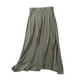 thumbnail image 4 of MIXUE Skirts For Women Summer Solid Color Elastic Waist Loose Maxi Skirt Daily-Wear,Green,XL, 4 of 5