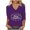 Purple, variant on Women's Festive V Neck Blouse with 3/4 Sleeve and Classic Merry Christmas Wording Tees Tshirts Tops Shirts My Items