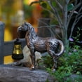 thumbnail image 4 of Horse Garden Statue with Lantern Solar Lighted Outdoor Figurine Sculpture for Yard Lawn Patio Farmhouse, Whimsical Home Decor, Gift for Housewarming Birthday Christmas ,19x7x17cm, 4 of 9