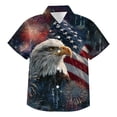 thumbnail image 4 of Karoyedx Little Girls Patriotic Outfit Patriotic Shirts for Kids Toddlers Boys Girls 250 Anniversary USA Button Down Shirt Short Sleeve 4th of July Outfits Purple Size,13-14 Years, 4 of 4