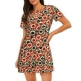 thumbnail image 1 of Vsdgher Motif Jetons de Poker Chemise de Nuit à Manches Courtes pour Femmes Col Rond Mignonne Robe de Nuit Confortable à Volants, 1 of 6