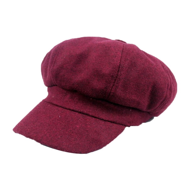 Minnieouse Boina de lana de artista de moda de alta súper cálida para mujer Sombreros vino rojo Minnieouse HW0775-04