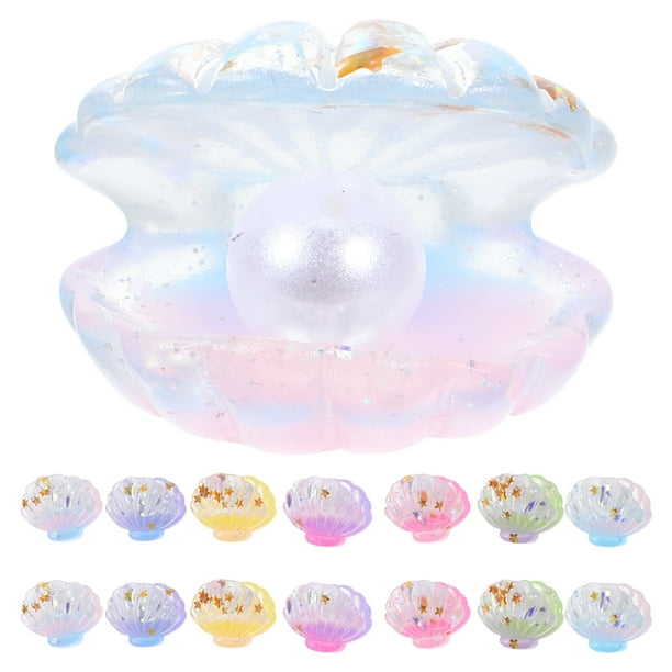 GOOHOCHY 16 mini conchas luminosas con dijes de concha de resina que brillan en la oscuridad para hacer manualidades con conchas