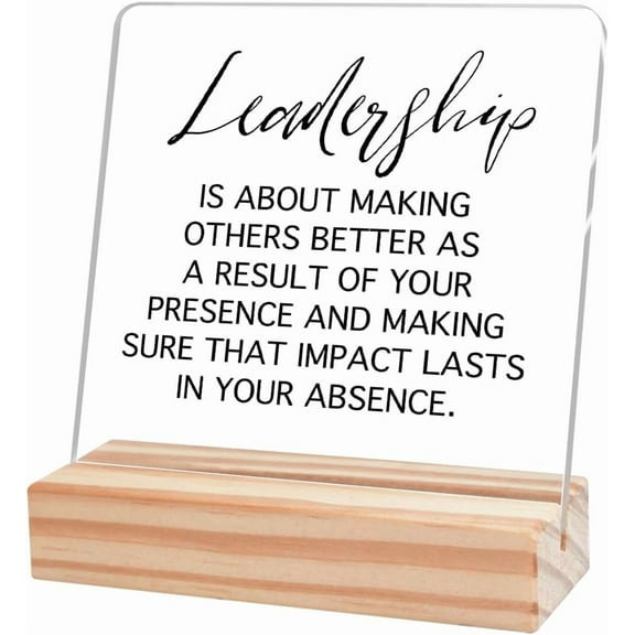 Leadership Plaque,Leader Plaque for Desk,Gifts for Leader Boss Mentor Supervisor,Leadership Gifts Farewell Gifts Supervisor Gifts for Boss Leade r Men,Leadership Sign Acrylic Plaque