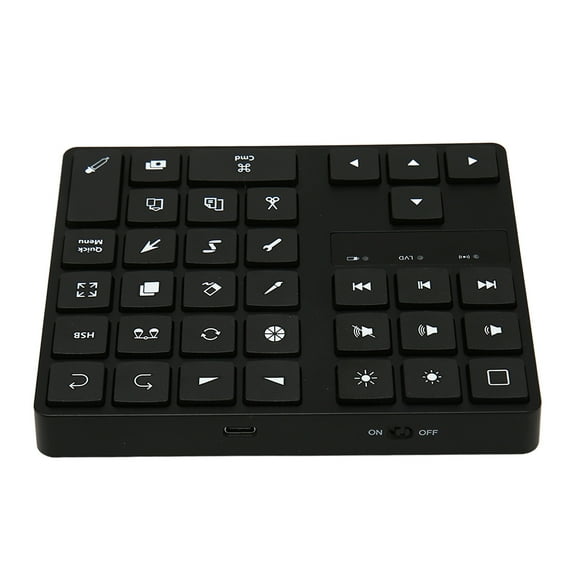 Wireless Drawing Keyboard, Simple One Handed Compact Size Mini Drawing Keyboard for Home