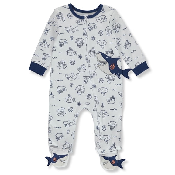 Koala Baby Baby Boys' Shark Footed Coveralls Color: white Size: newborn