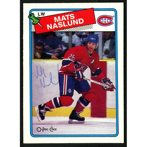 Mats Naslund Autographed 1988-89 O-Pee-Chee Card #156 Montreal Canadiens SKU #149932