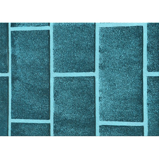 Ahgly Company Machine Washable Indoor Rectangle Transitional Bright Turquoise Blue Area Rugs, 2' x 5'