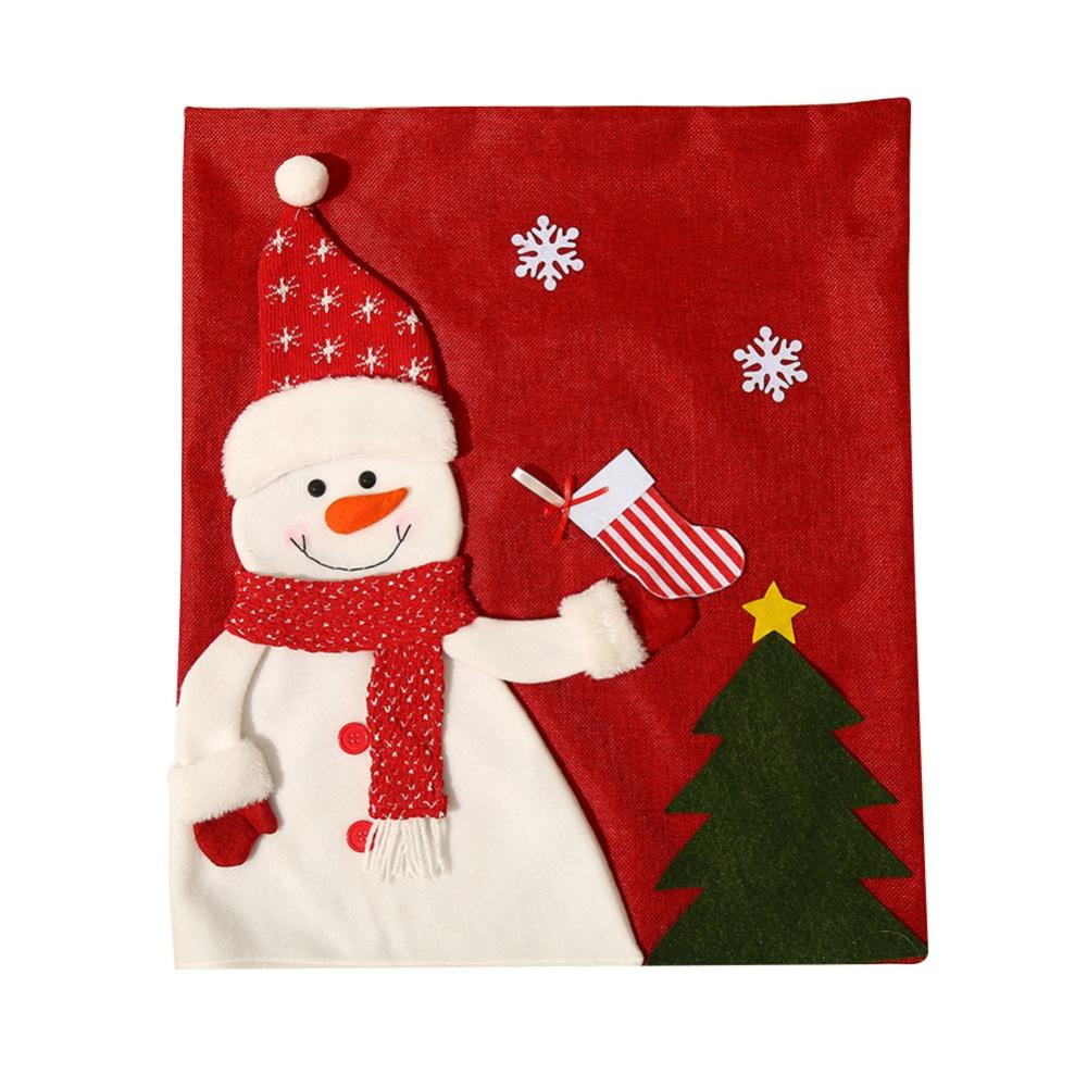 US Santa Clause Red Hat Chair Covers Christmas Decor Dinner Chair Xmas Cap Sets 