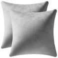 thumbnail image 1 of Fundas de almohada DEZENE de terciopelo gris claro, 45 x 45 cm, paquete de 2, 1 of 6