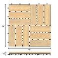thumbnail image 2 of Gymax 10PCS 12'' x 12'' Acacia Wood Deck Tiles Interlocking Patio Pavers Check Pattern, 2 of 10