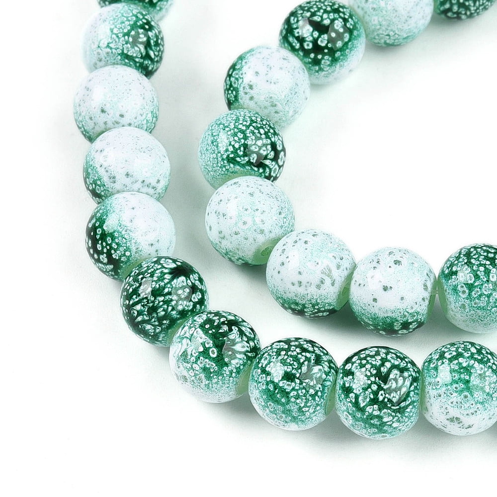 20Strand Transparent Baking Painted Glass Beads Strands Green 10~10.5mm Hole: 1.4mm about 79~83pcs/strand 29.92~31.10 inch(76~79cm)