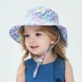 thumbnail image 4 of Sombrero de playa para niño y niña, gorra de cubo con ala ancha, protección UV para el cuello, para natación, 0 a 8 años, verano, 2023, 4 of 4