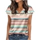 thumbnail image 1 of Blusas para las Mujeres Casual Impreso Manga Corta Cuello en V Suéter Superior, Camiseta Ligera de Verano, 1 of 6