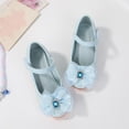 thumbnail image 7 of Quealent Girls Mary Jane Dress Shoes Rhinestones Bows Flower Girl Wedding Princess Low Heels Toddler Little Kids Pump Shoes Blue for Size 13.5, 7 of 7