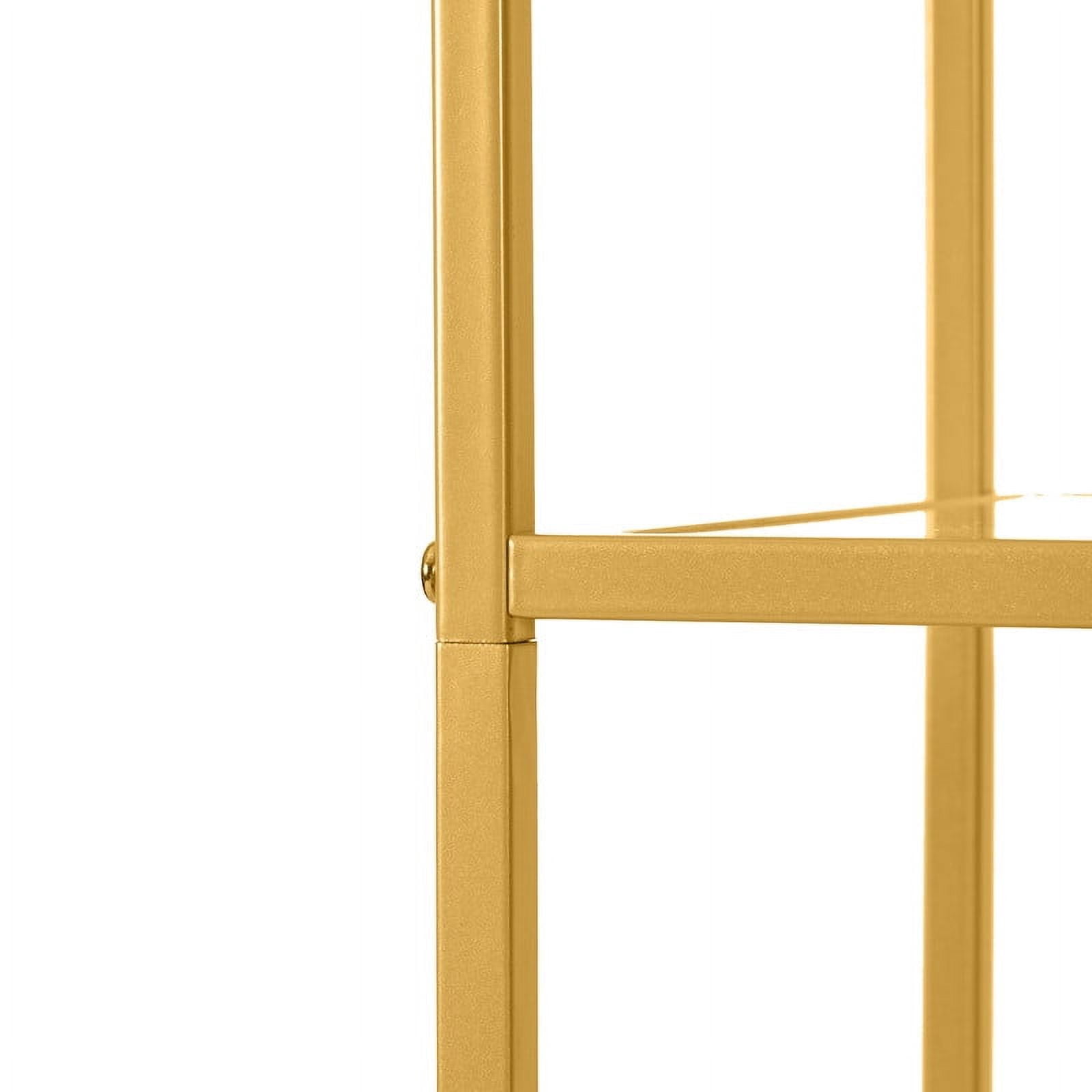 Uforic 6 Tier Modern Bookshelf, Tempered Glass Narrow Bookshelf, Open Display Bookcase, Gold Shelf Unit for Home Office, Living Room