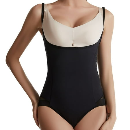 

Bodysuit Shapewear For Women Traceless U Shaped Beauty Back Mesh Fabric Patchwork Receiving Belly Lifting Shaping Pants Black XXL