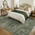 thumbnail image 4 of Lahome Large Dark Olive Green Area Rugs, Washable Area Rugs 9x12 Living Room, Boho Bedroom Rug Under Bed, Soft Stain Resistant Non-Shedding Thin Carpet for Dining Room Apartment, 4 of 11