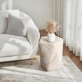 thumbnail image 6 of Pentagon Travertine Stone Finish Italian Design MgO Side Accent Table, 6 of 13