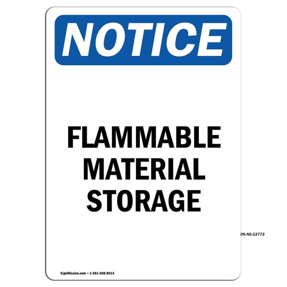 OSHA Notice Signs - Flammable Material Storage | Decal | Protect Your Business, Construction Site, Warehouse | Made in the USA