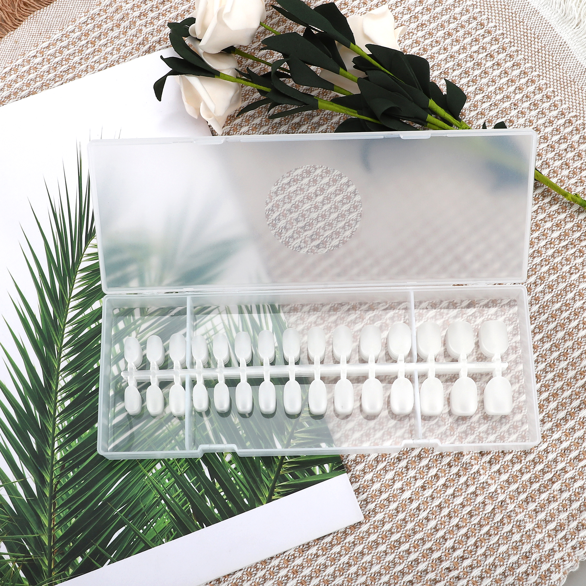 Unique Bargains Women's Matte Fake Nails Kit Clear 1 Set Short Round