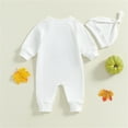 thumbnail image 5 of Coerni New Born Halloween Outfits Baby Boy Girl Knit jumpsuit Romper New Born Rompers + Hat Outfit Neutral Clothes Set, 5 of 9