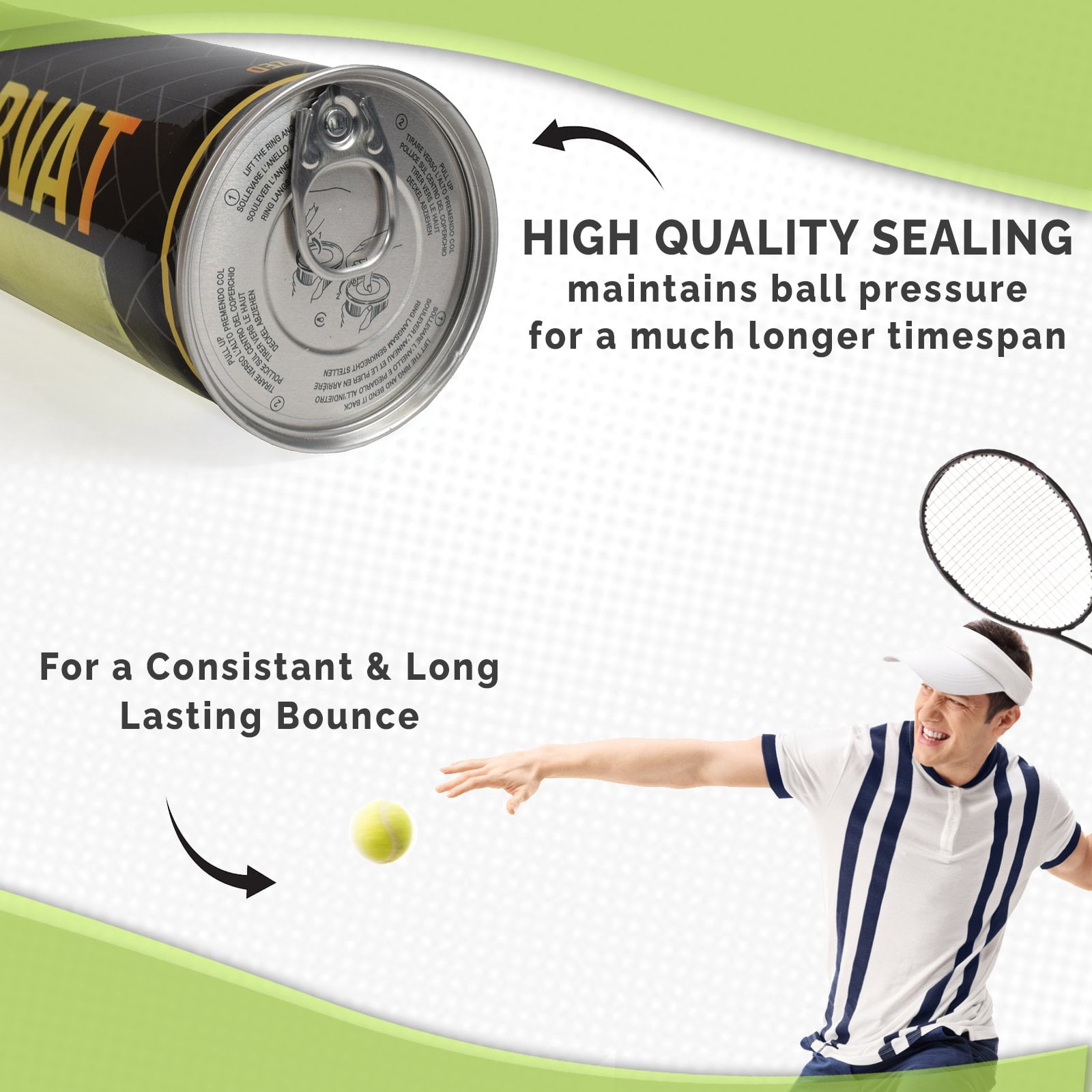 Morvat Professional Heavy Duty & High Pressured Tennis Balls, 12 Pack