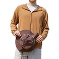 thumbnail image 2 of Hombres UPF 50+ Protección Solar Ligera Chaqueta con Capucha y Cremallera Completa Chaqueta de Manga Larga a Prueba de Sol para Pesca Senderismo Al Aire Libre Marrón XL YUNYI BRAND  Deportes, 2 of 8