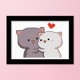 thumbnail image 3 of Cuadros Decorativos 25x20cm DIY punto de cruz 11CT sello lienzo Kit costura (1263 pareja gato) Wdftyju embutido en tela, 3 of 9