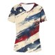 thumbnail image 4 of Fiudx Ofertas Del Día Camiseta de Manga Corta con Cuello En V Estampada para El Día de La Independencia Informal a La Moda para Mujer, 4 of 4