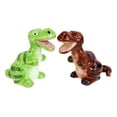 thumbnail image 3 of Ceramic Green And Brown T Rex Jurassic Dinosaurs Salt And Pepper Shakers Set, 3 of 7