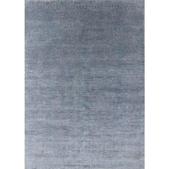 Ahgly Company Machine Washable Indoor Rectangle Industrial Modern Columbia Blue Area Rugs, 3' x 5'
