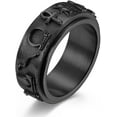 thumbnail image 3 of Fidget Rings Ankh Ring Stainless Steel Eye of Horus Rings Anubis Black/Silver/Gold Spinner Anxiety Ring Ancient Egyptian Symbol Protection Band Jewelry Gifts for Women Men, 3 of 7