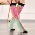 thumbnail image 5 of FREEAMG Ottoman Motifs Compression Socks for Women&Men Circulation-Best Support for Nurses,Running,Athletic-1 Pairs, 5 of 7