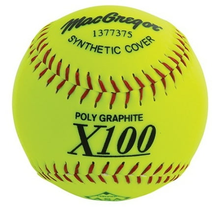 Professional Slow Pitch Softball - MacGregor Slow Pitch Softball X52SN, Yellow - 12 Pcs