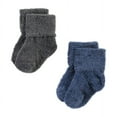 thumbnail image 6 of Hudson Baby Infant Boy Cozy Chenille Newborn and Terry Socks, Solid Blue Gray 8 Pack Chenille, 0-6 Months, 6 of 6