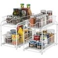 thumbnail image 2 of 2-Tier Under Sink Storage Sliding Basket Organizer Drawer 2 Pack, White, 2 of 6