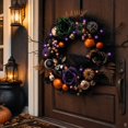 thumbnail image 3 of Halloween Wreath with Artificial Pumpkin Handmade Dry Twigs Black Pumpkin Orange Berries, 15.7 Inch Front Door Halloween Decorations for Indoor Outdoor Home Halloween Festival Decoration, 3 of 8